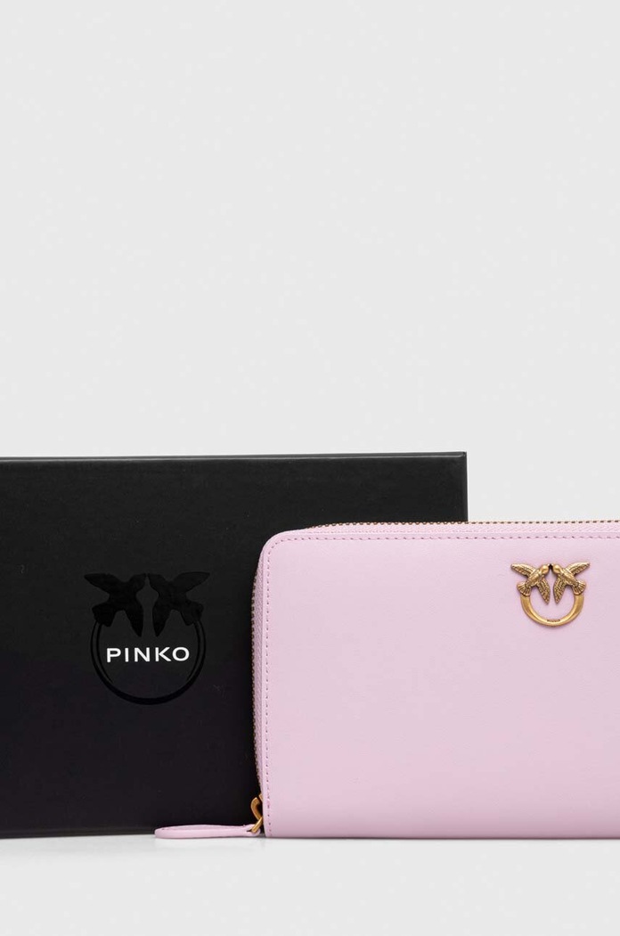 Pinko portfel skórzany 100250.A0F1 fioletowy
