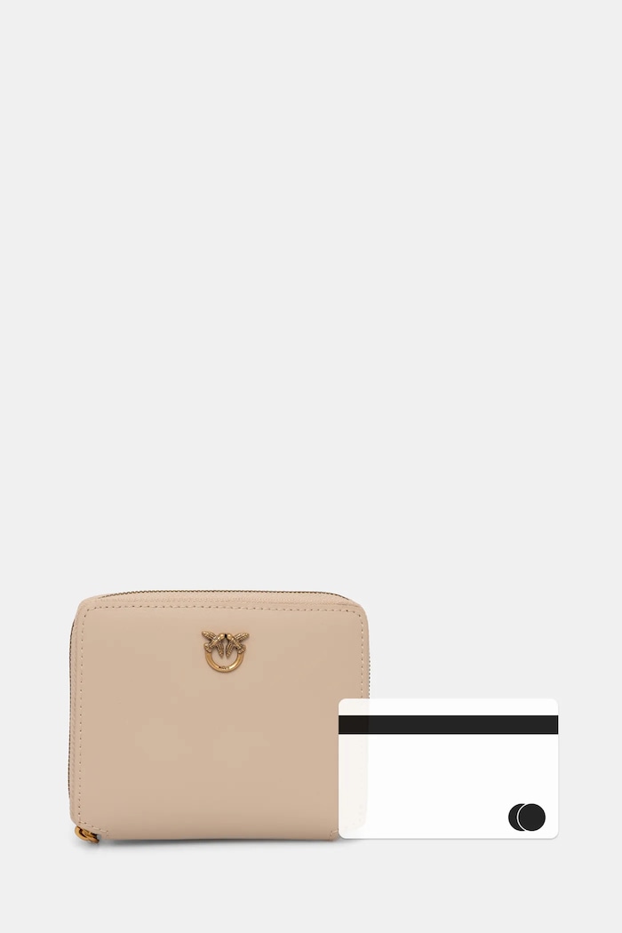 Кожен портфейл Pinko бежов 100249.A0F1