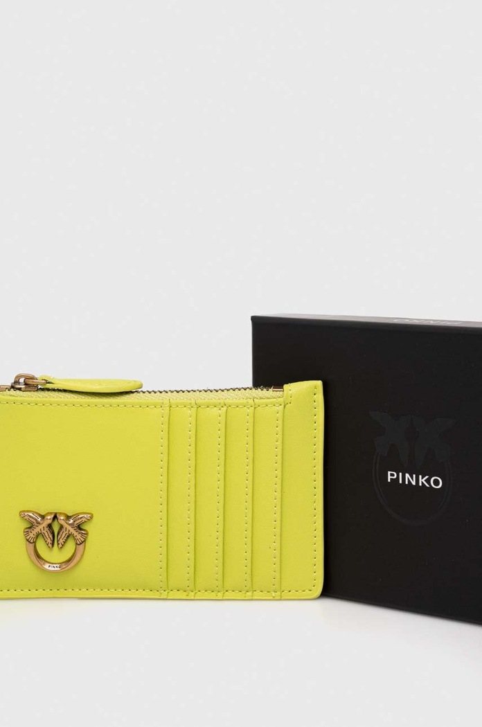 Pinko portfel skórzany żółty 100251.A0GK