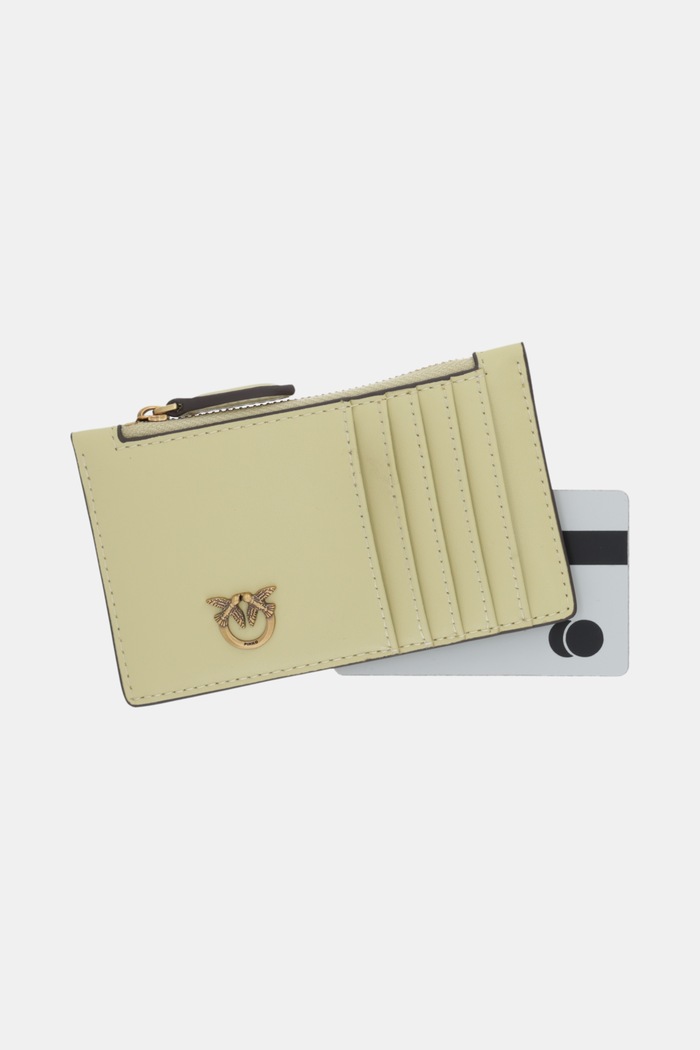 Accesorii Pinko portofel de piele 100251.A0F1 galben
