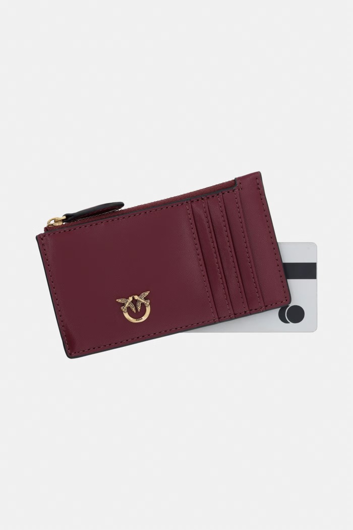 Accesorii Pinko portofel pentru femei din piele 100251.A0F1 burgundia