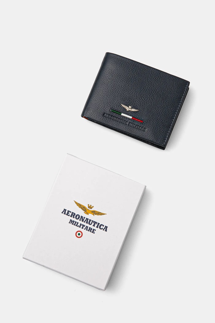 Aeronautica Militare portfel skórzany AM152 granatowy