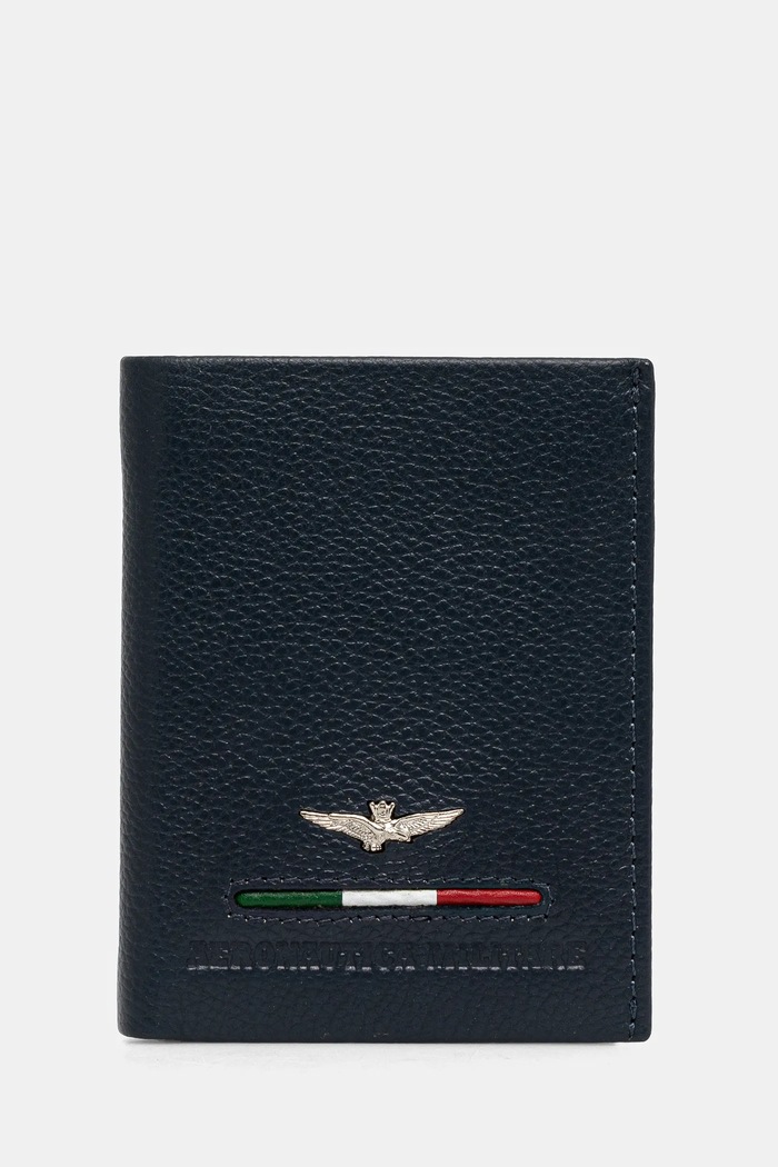 Aeronautica Militare portfel skórzany skóra licowa granatowy AM154