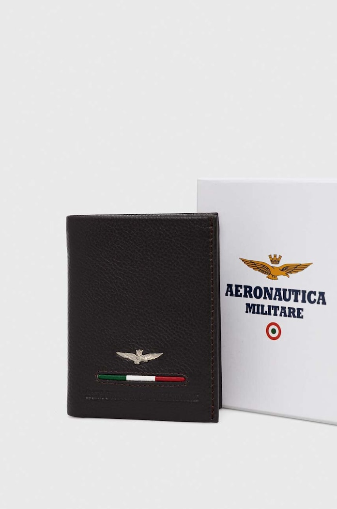 Aeronautica Militare portfel skórzany AM154 brązowy