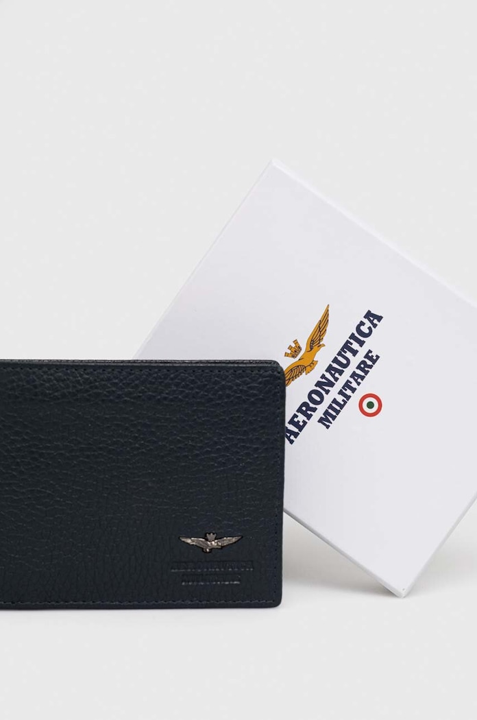 Aeronautica Militare portofel de piele AM183 bleumarin