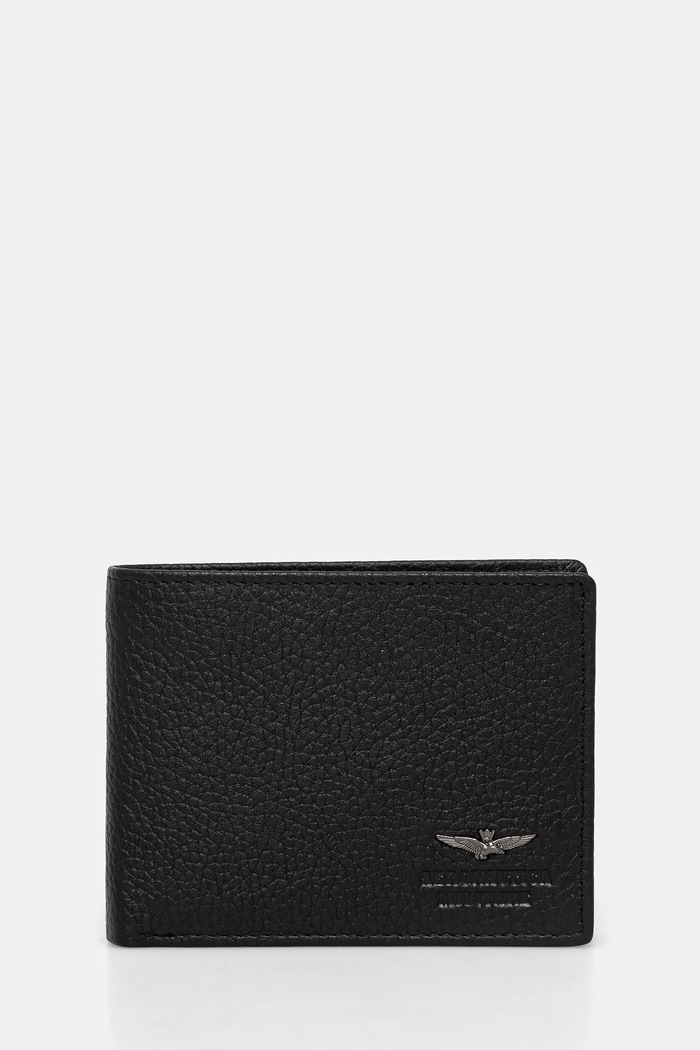 Aeronautica Militare portofel de piele piele negru AM183