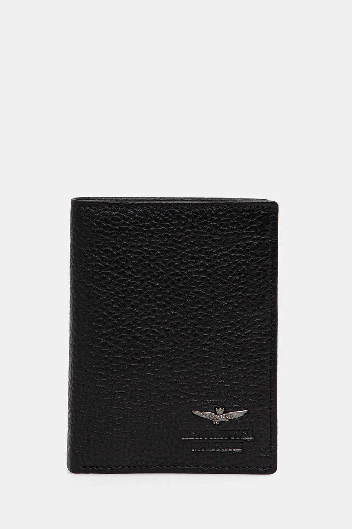 Aeronautica Militare portfel skórzany skóra licowa czarny AM186