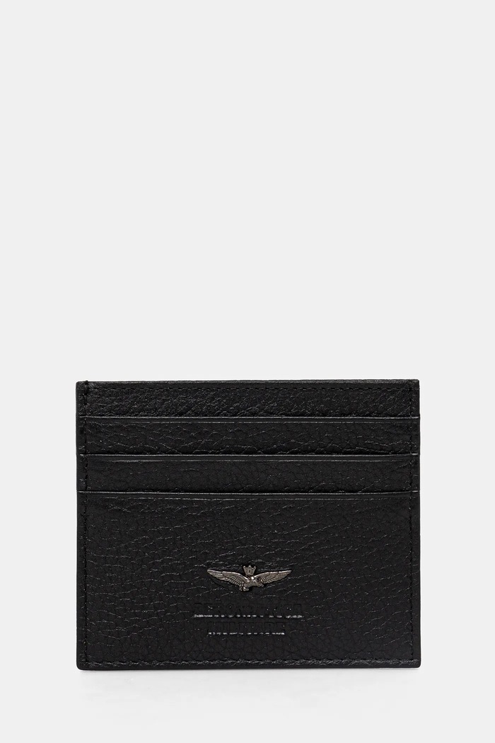 Aeronautica Militare etui na karty skórzane etui na karty czarny AM188