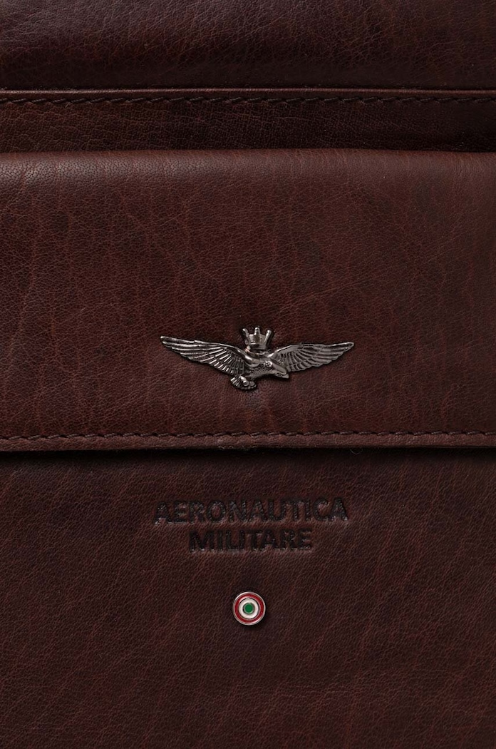 Kožený batoh Aeronautica Militare hnědá AM305