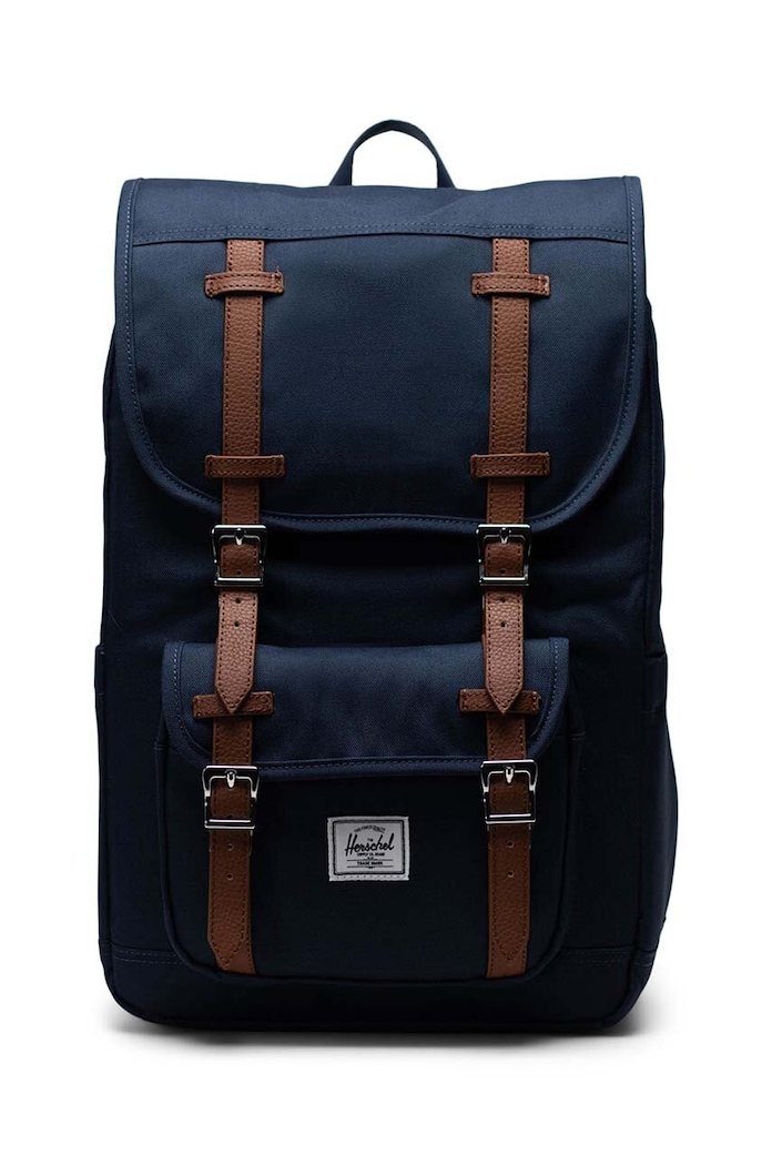 Ruksak Herschel 11391-00007-OS Little America™ Mid Backpack bez uzorka mornarsko plava 11391.00007.OS