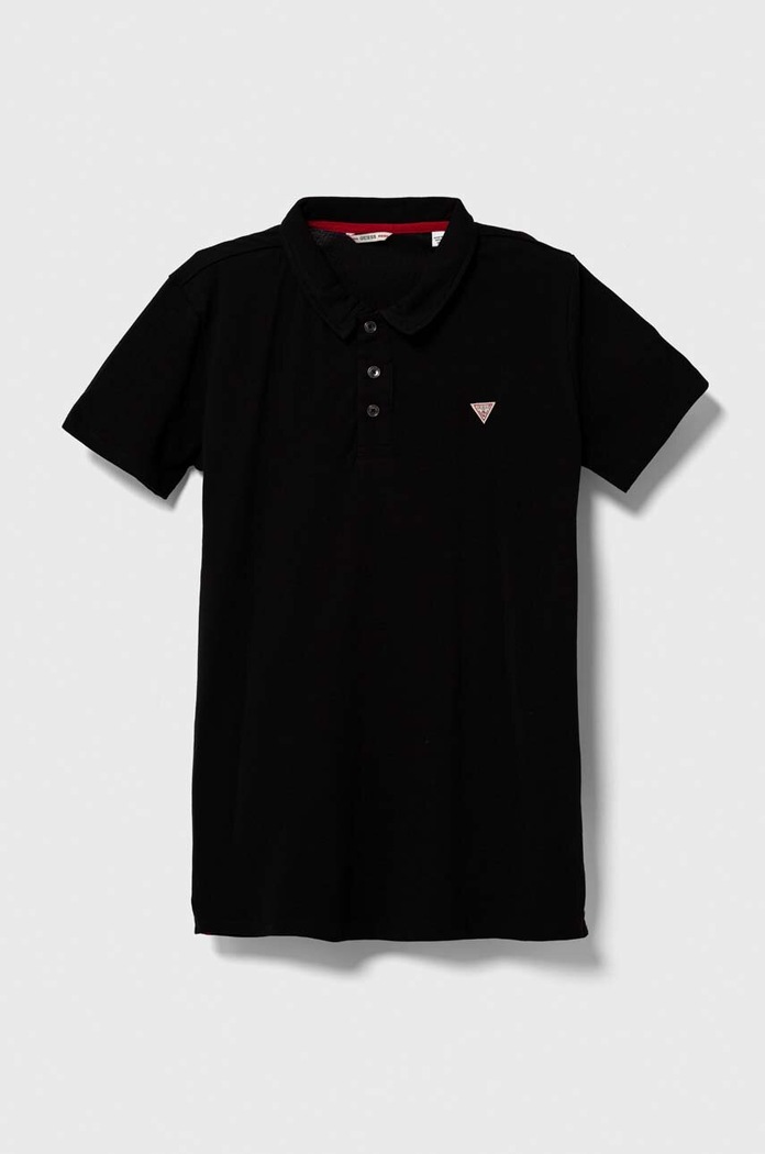 Guess tricouri polo din bumbac pentru copii fixat negru L2GP02.KAPY0.PPYX