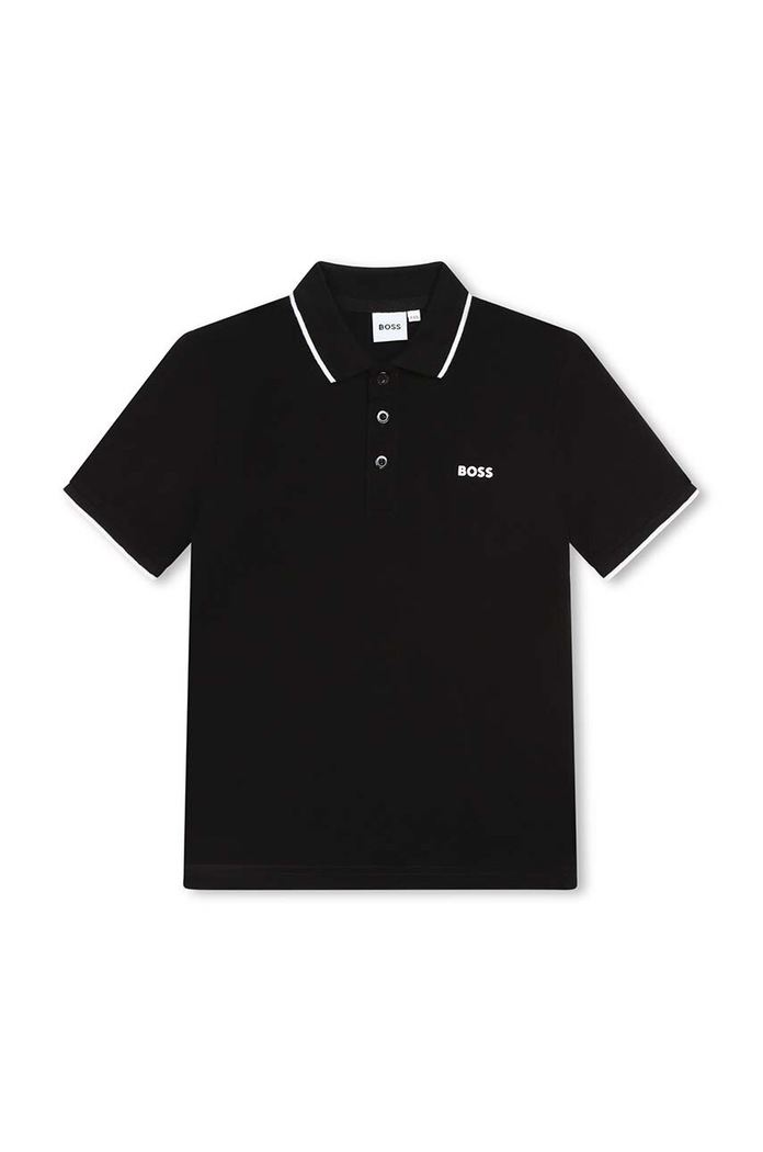 BOSS tricouri polo din bumbac pentru copii print negru J25P26.114.150