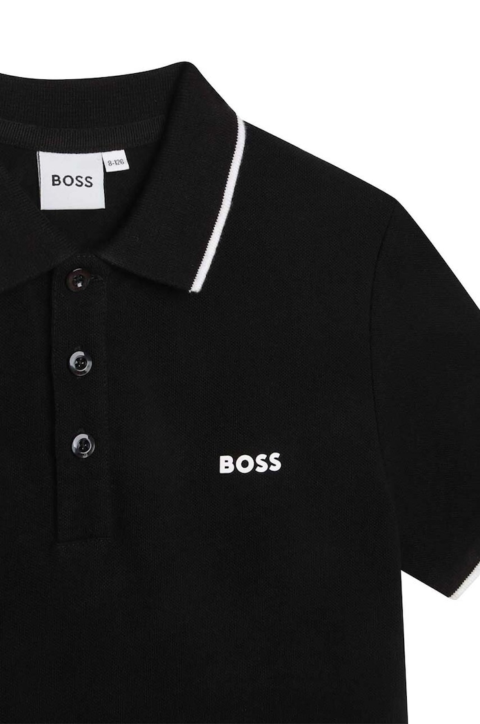 Băieți BOSS tricouri polo din bumbac pentru copii J25P26.114.150 negru