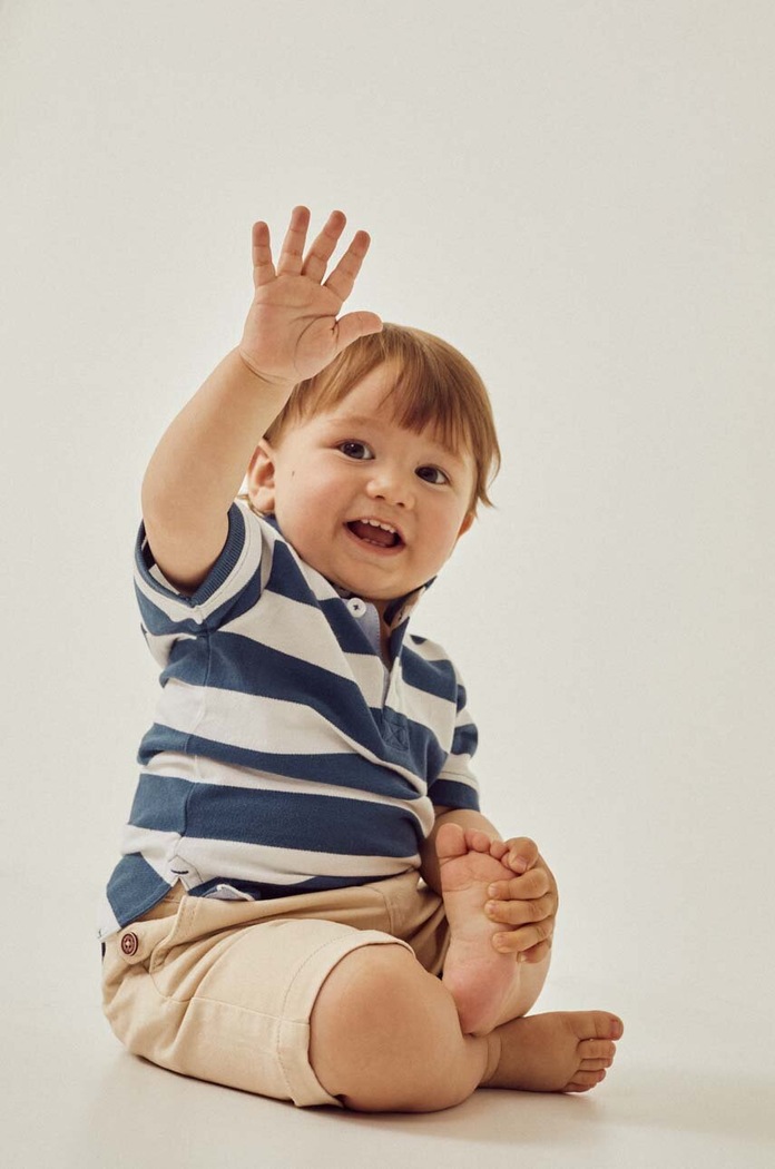 Pamučna polo majica za bebe zippy pamuk mornarsko plava ZBBAP0301.23002