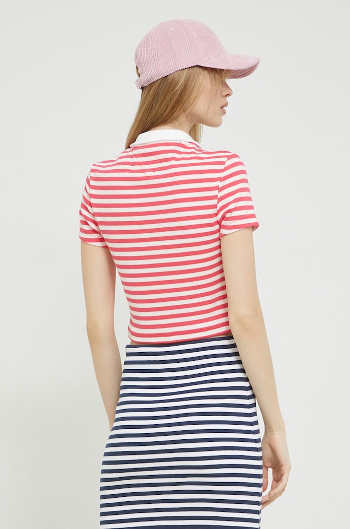 Ρούχα Πόλο Tommy Jeans DW0DW15324.PPYX ροζ