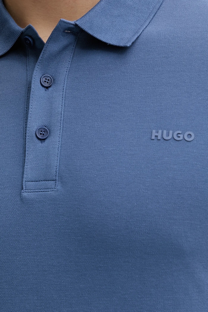 HUGO тениска с яка мъжка от памук Donos222 син 50466182