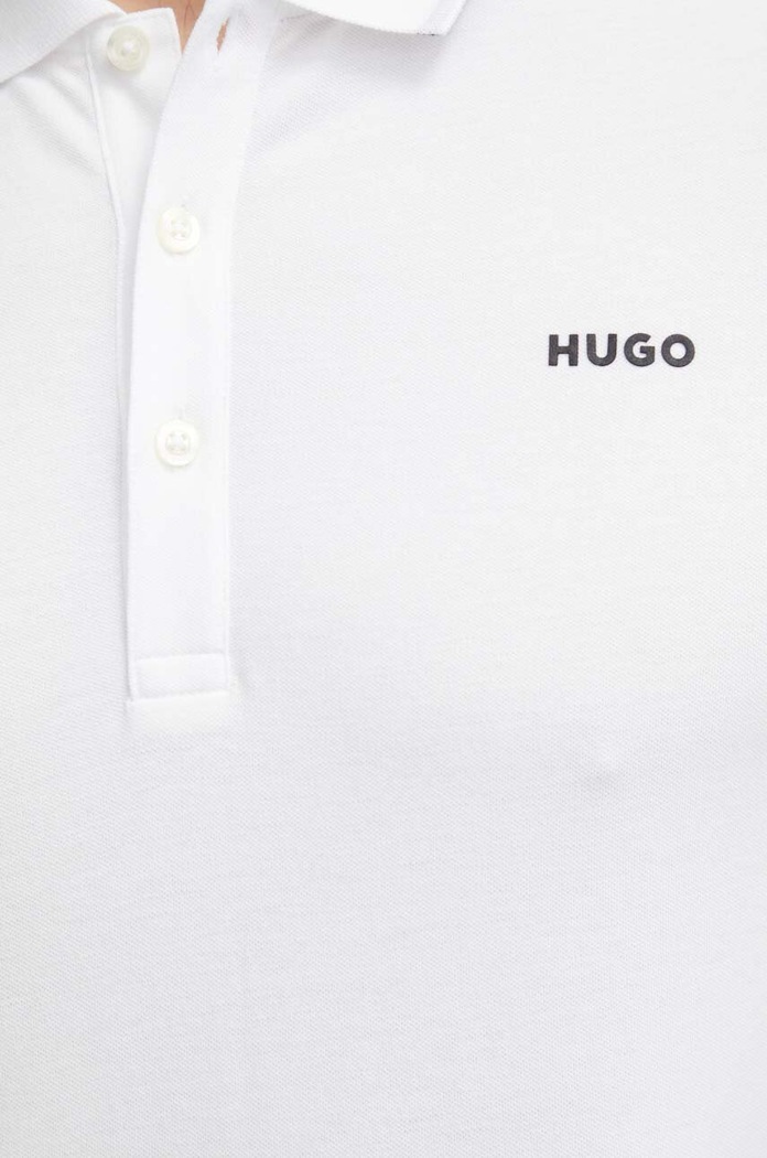 HUGO πόλο ανδρικό με βαμβάκι Dinoso222 λευκό 50467344