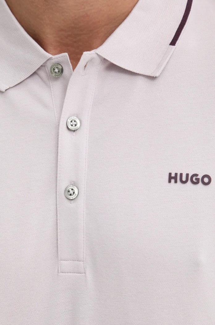 HUGO πόλο ανδρικό με βαμβάκι Dinoso222 50467344 μωβ