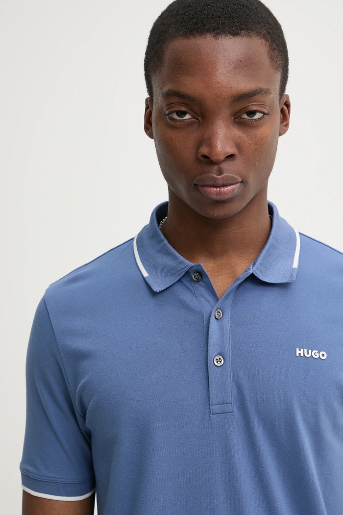 HUGO πόλο ανδρικό με βαμβάκι Dinoso222 μπλε 50467344