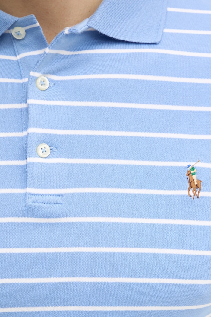 Bavlněné polo tričko Polo Ralph Lauren 710870545 modrá