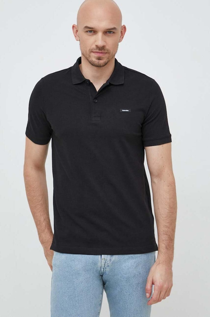 Polo Calvin Klein Z elastanom črna K10K111196.PPYX
