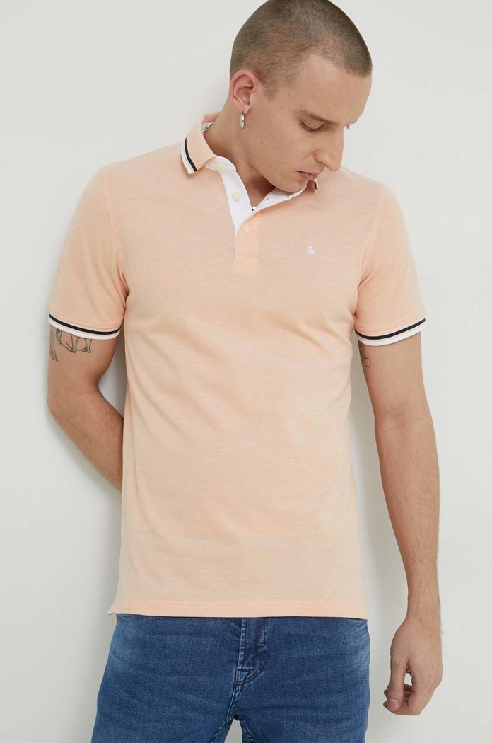 Jack & Jones Polo bawełniane JJEPAULOS różowy 12136668.