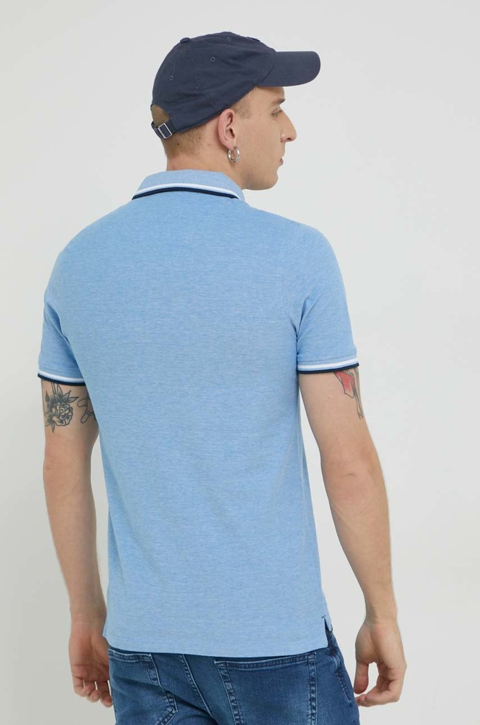 Jack & Jones polo bawełniane JJEPAULOS 12136668. niebieski AA00