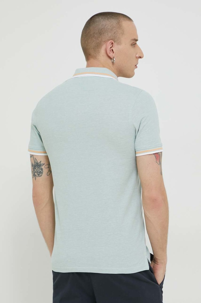 Odzież Jack & Jones Polo bawełniane JJEPAULOS 12136668. turkusowy