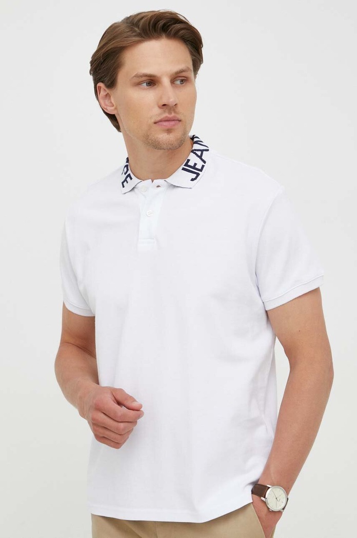 Pamučna polo majica Pepe Jeans pamuk bijela PM541952.800