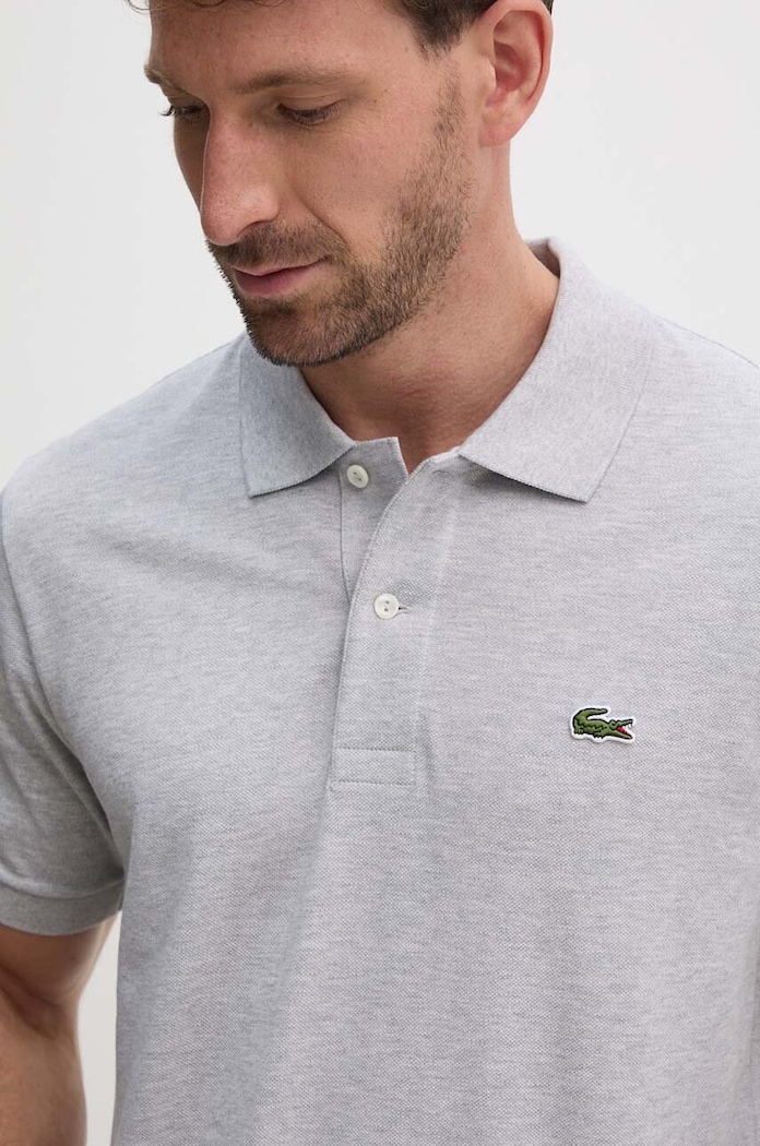 Lacoste polo bawełniane szary L1264