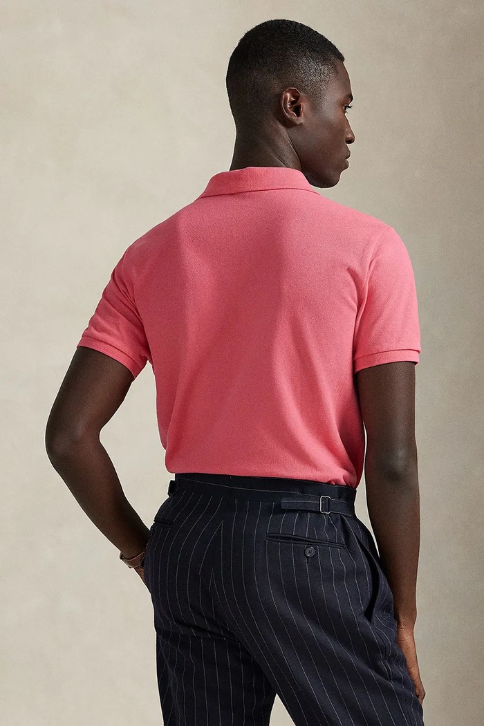 Βαμβακερό μπλουζάκι πόλο Polo Ralph Lauren 710782592 ροζ AA00