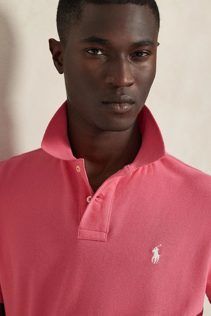 Βαμβακερό μπλουζάκι πόλο Polo Ralph Lauren ροζ 710782592