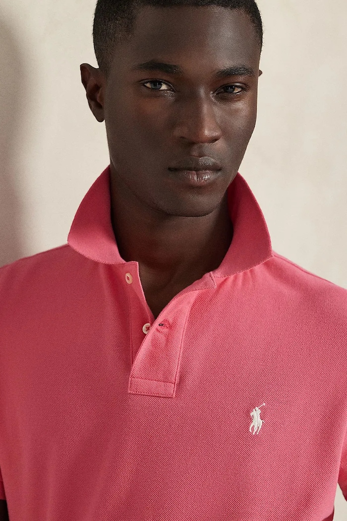 Βαμβακερό μπλουζάκι πόλο Polo Ralph Lauren ροζ 710782592