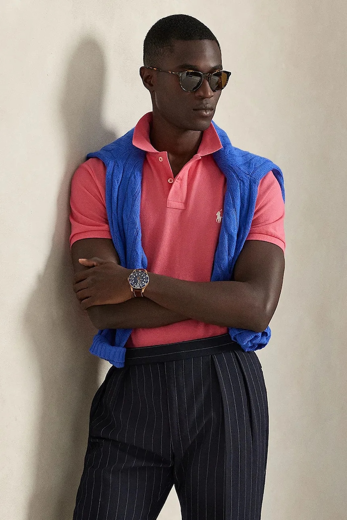 Βαμβακερό μπλουζάκι πόλο Polo Ralph Lauren 710782592 ροζ