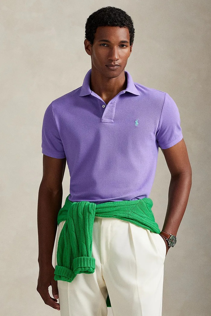Polo Ralph Lauren polo bawełniane bawełna fioletowy 710782592