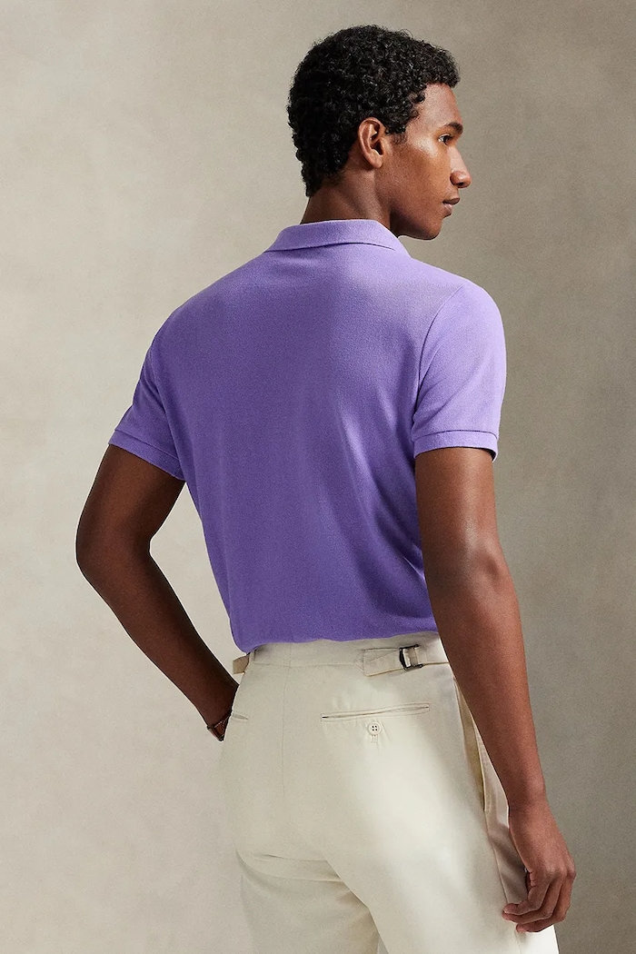 Βαμβακερό μπλουζάκι πόλο Polo Ralph Lauren 710782592 μωβ AA00