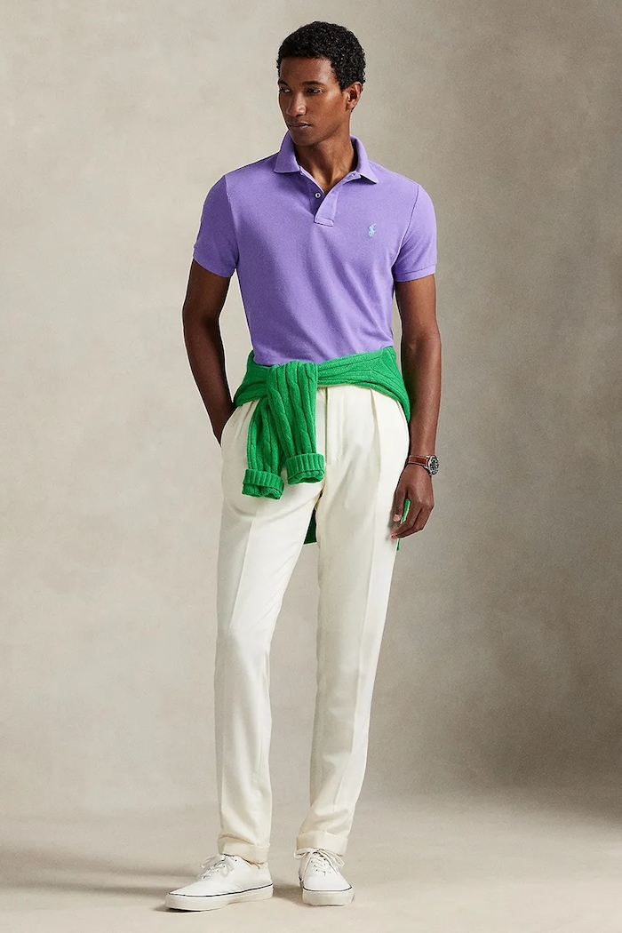 Odzież Polo Ralph Lauren polo bawełniane 710782592 fioletowy