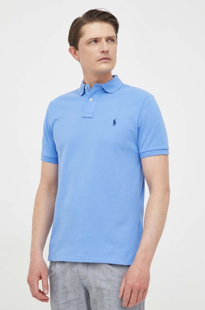 Bavlnené polo tričko Polo Ralph Lauren modrá 710782592