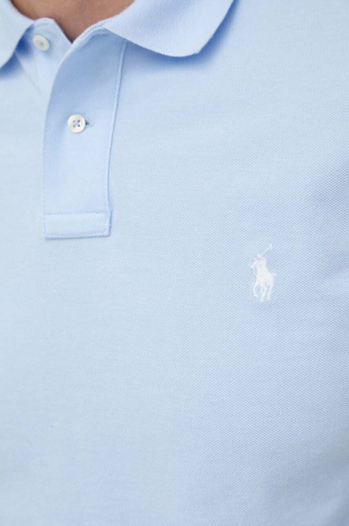 Βαμβακερό μπλουζάκι πόλο Polo Ralph Lauren 710782592 μπλε