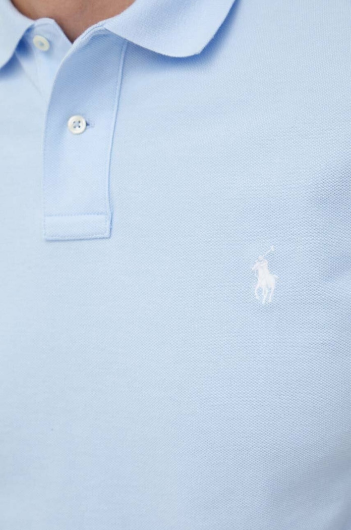 Βαμβακερό μπλουζάκι πόλο Polo Ralph Lauren 710782592 μπλε