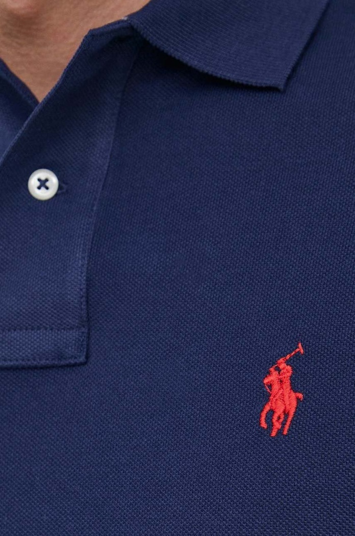 Pamučna polo majica Polo Ralph Lauren mornarsko plava 710782592