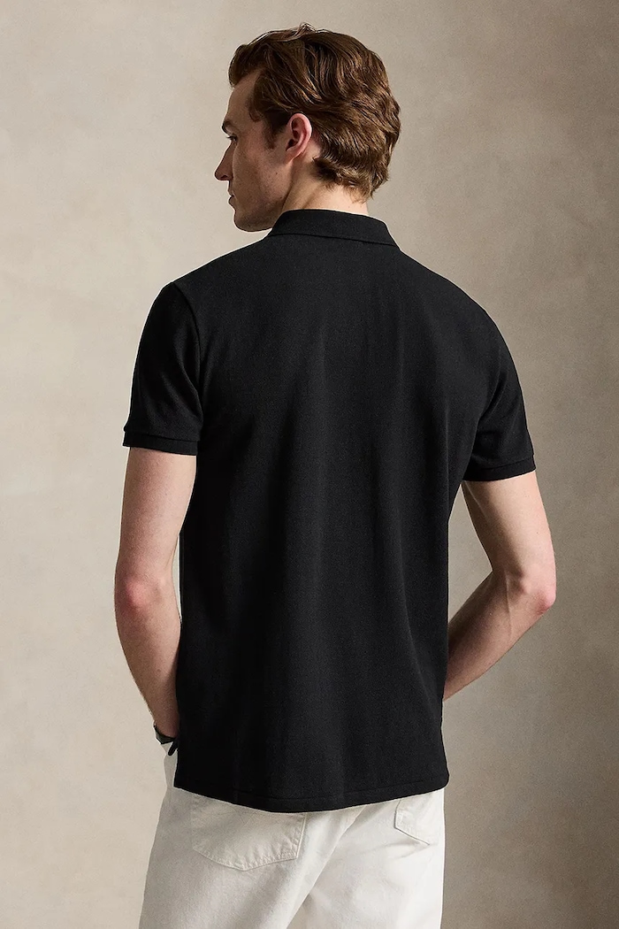 Βαμβακερό μπλουζάκι πόλο Polo Ralph Lauren 710782592 μαύρο AA00