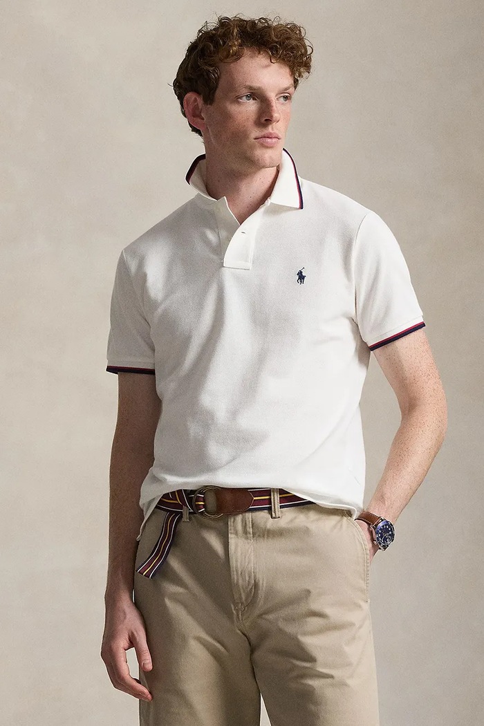 Polo Ralph Lauren pentru bărbați din bumbac regular alb 710842621