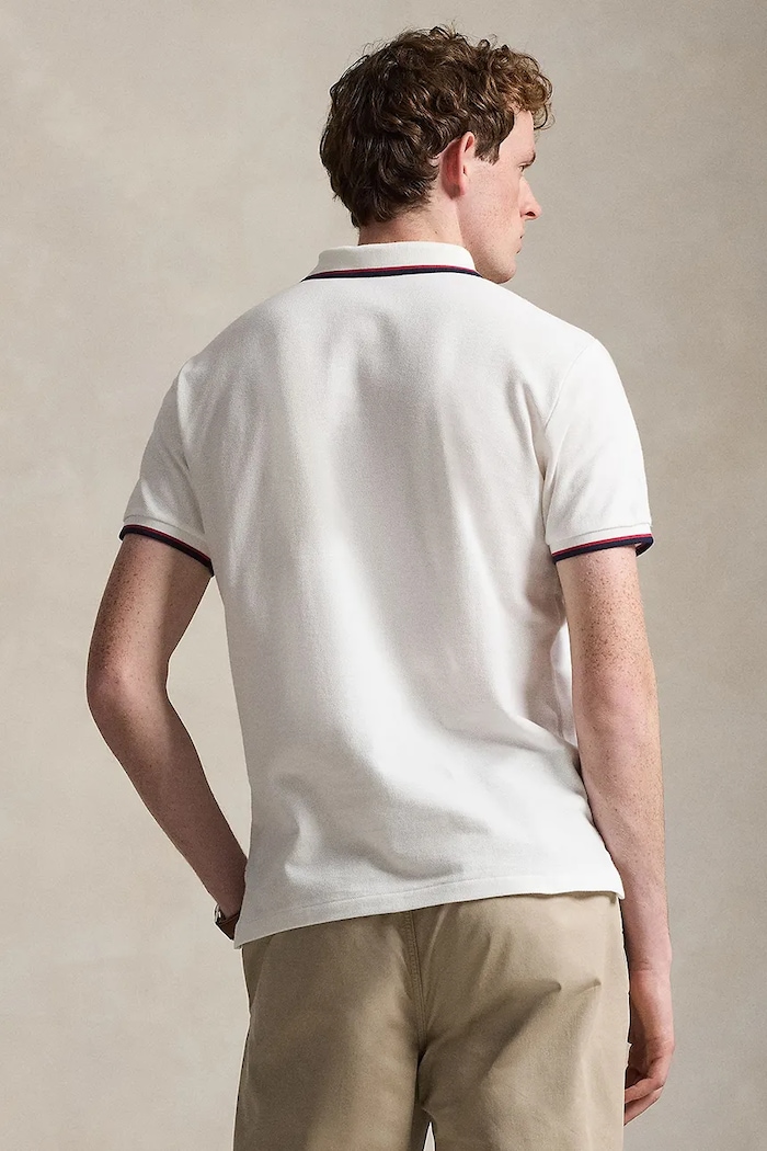Polo Ralph Lauren pentru bărbați din bumbac 710842621 alb SS26