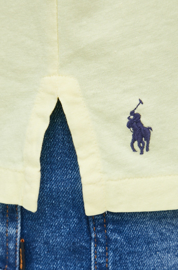 Polo z domieszką lnu Polo Ralph Lauren żółty 710900790
