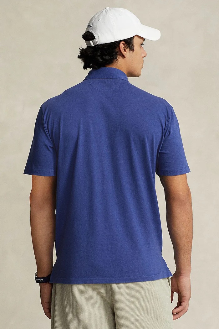 Polo Ralph Lauren polo z domieszką lnu 710900790 niebieski SS24