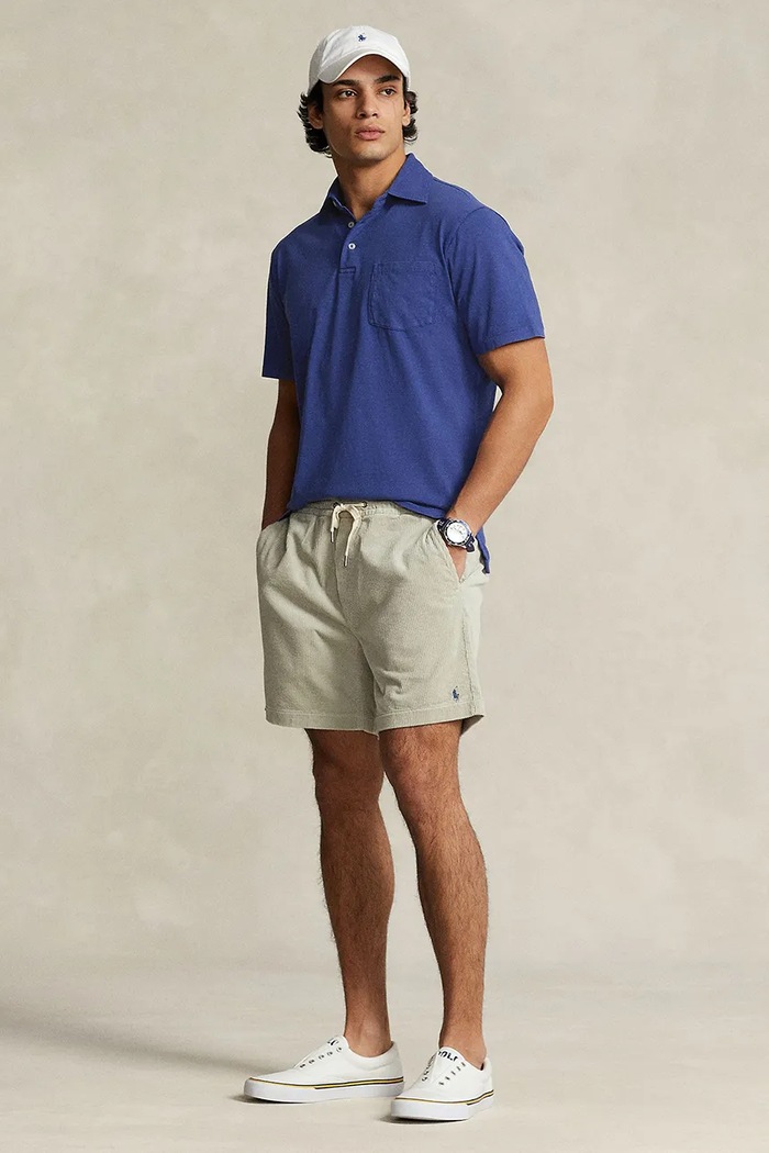 Odzież Polo Ralph Lauren polo z domieszką lnu 710900790 niebieski