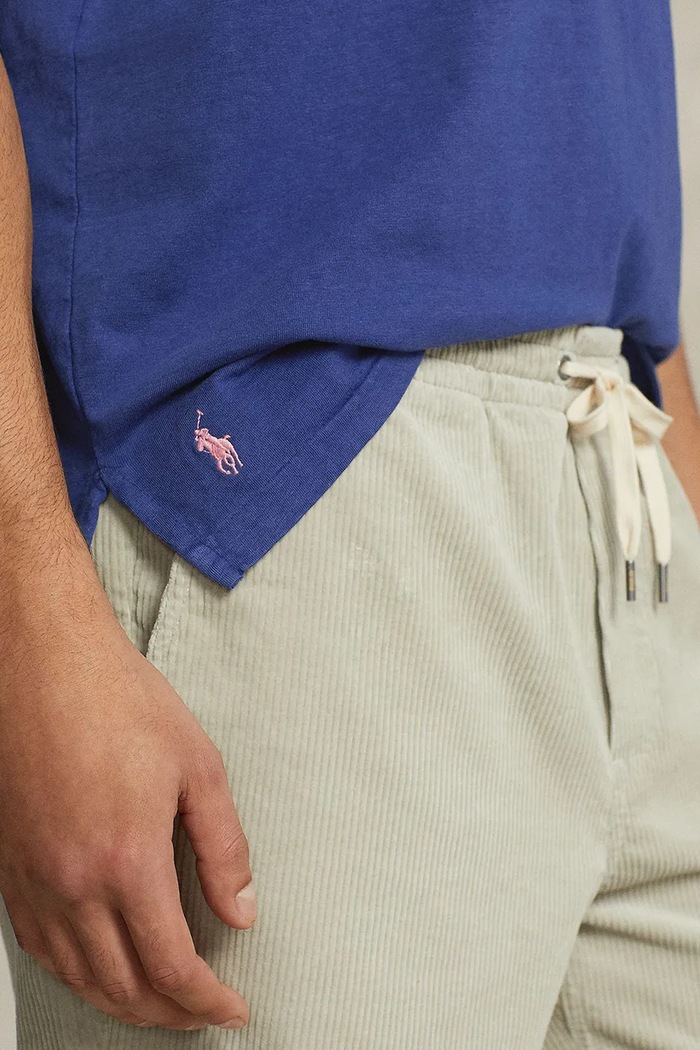 Polo Ralph Lauren polo z domieszką lnu niebieski 710900790