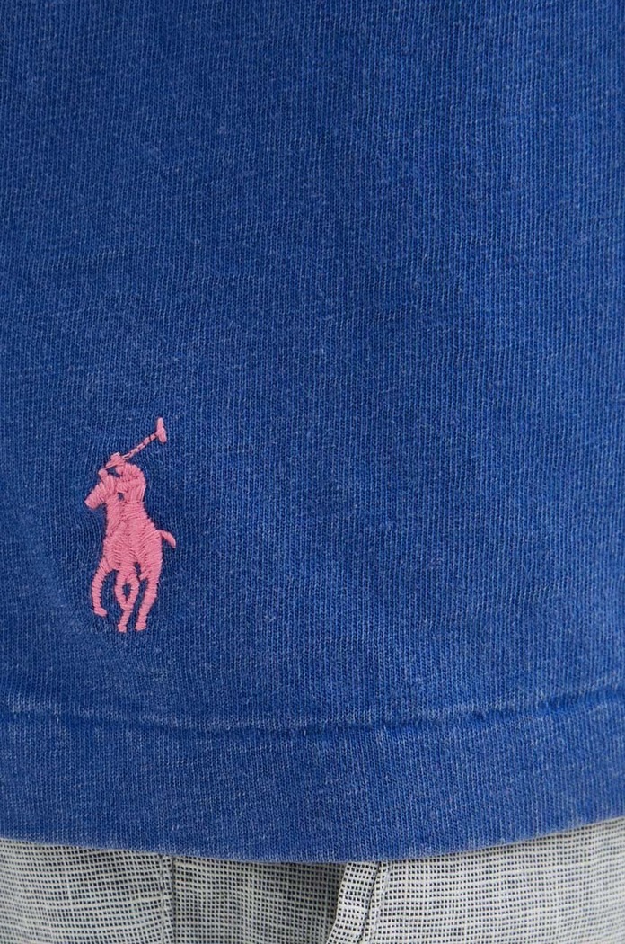 Polo z mešanico lana Polo Ralph Lauren 710900790 modra