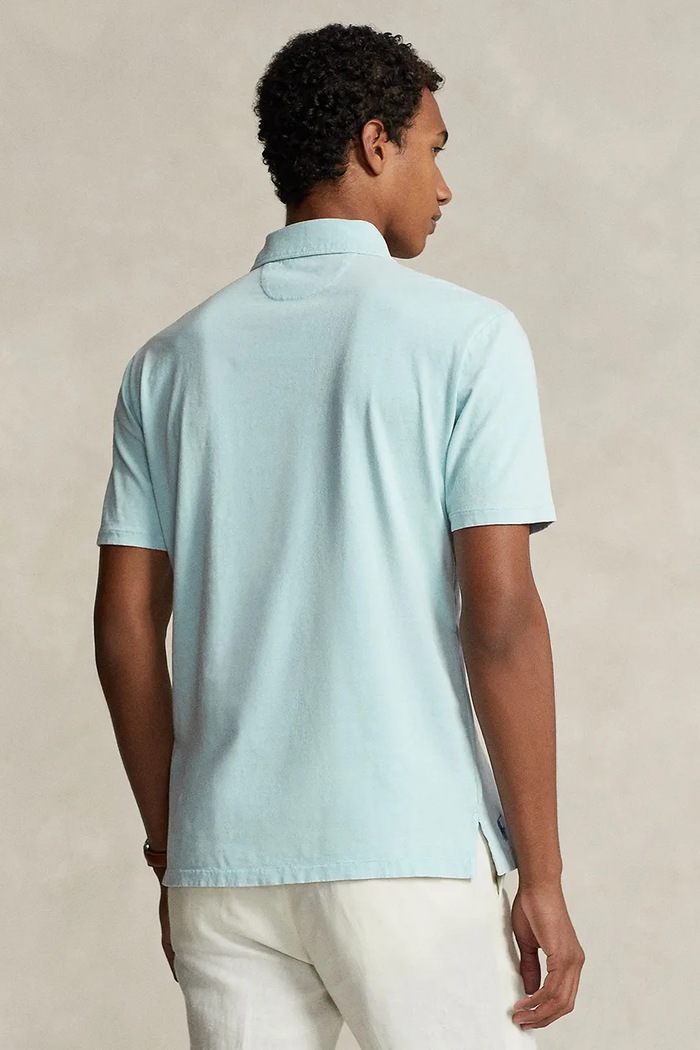 Polo Ralph Lauren polo z domieszką lnu 710900790 niebieski SS24